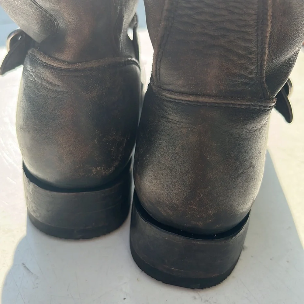 Frye Black Leather Combat Boots - Picture 6 of 10